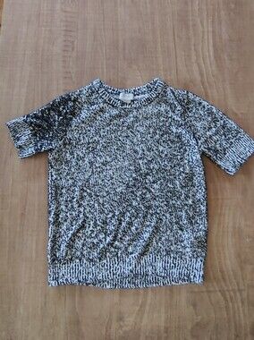kate spade Black and White Speckled Knit Top